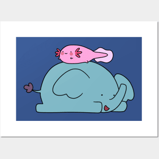 Axolotl and Elephant Posters and Art